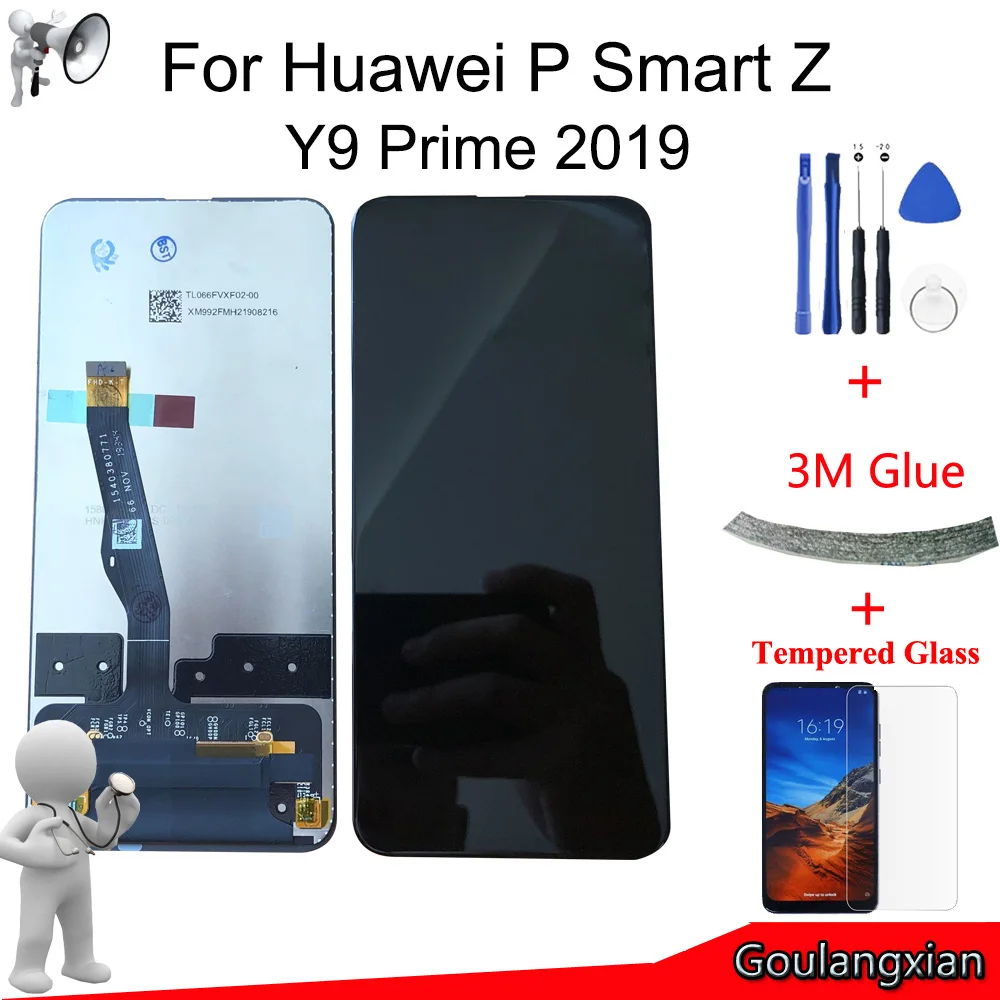 6 59 ''AAA оригинальный с рамкой для Huawei P Smart Z STK LX1 ЖК дисплей сенсорный экран
