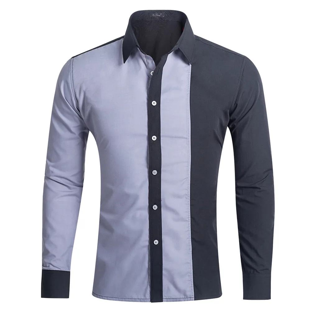 Spring Autumn Patchwork Color Men's Shirts Long Sleeve Turn Down Collar Social Shirt For Men Casual Slim Fit Button Up Blouse
Spring Autumn Patchwork Color Men's Shirts Long Sleeve Turn Down Collar Social Shirt For Men Casual Slim Fit Button Up Blouse