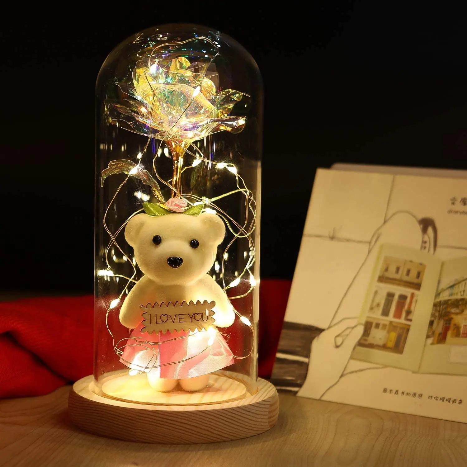 Beauty And The Beast Rose Rose In LED Glass Dome Forever Rose Red Rose Valentine's Day Mother's Day Special Romantic Gift
Beauty And The Beast Rose Rose In LED Glass Dome Forever Rose Red Rose Valentine's Day Mother's Day Special Romantic Gift