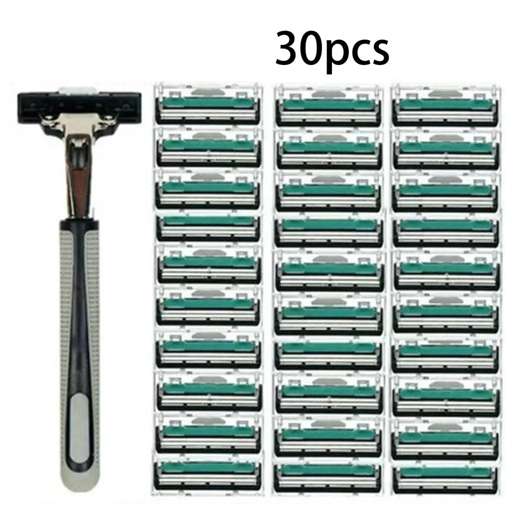 1 Handle 30PCS double Layers Men Face Shaving Razors Blades Male Manual Razor Blades For Standard Beard Shaver Trimmer Blades
1 Handle 30PCS double Layers Men Face Shaving Razors Blades Male Manual Razor Blades For Standard Beard Shaver Trimmer Blades