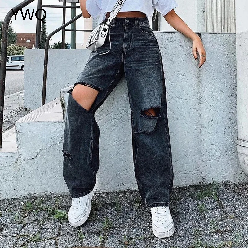 Ripped Women Jeans Wide Leg Long Cargo Pants Ladies Black Boyfriend Jeans High Waist Vintage Korean Lady Trousers Baggy Jeans
Ripped Women Jeans Wide Leg Long Cargo Pants Ladies Black Boyfriend Jeans High Waist Vintage Korean Lady Trousers Baggy Jeans