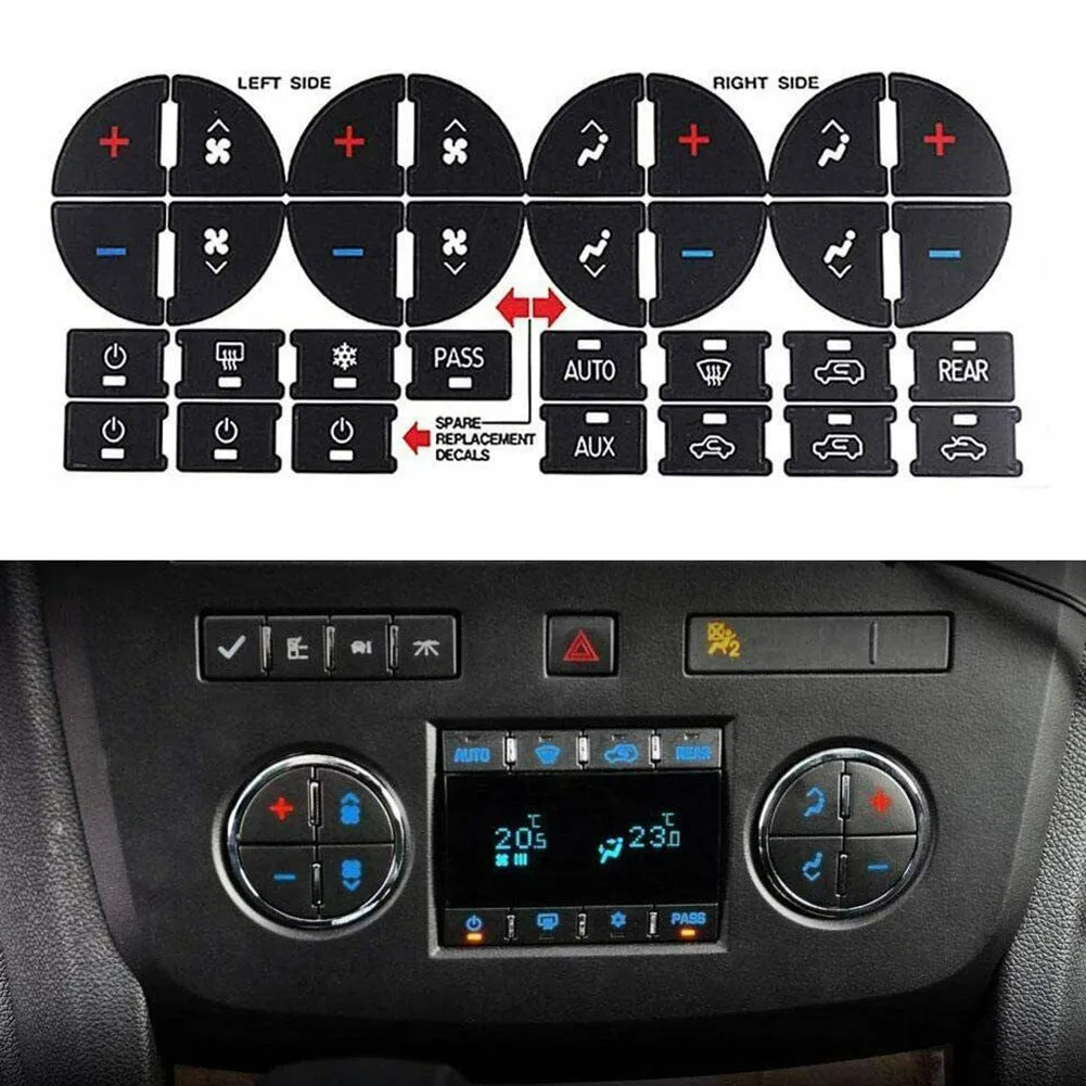 2 Sheets AC Control Radio Dash Button Repair Kit Sticker For Chevy GMC Decals Radio Control Button Decal
2 Sheets AC Control Radio Dash Button Repair Kit Sticker For Chevy GMC Decals Radio Control Button Decal
