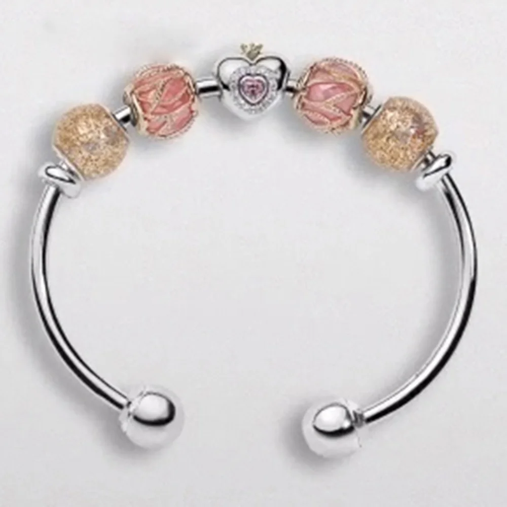 NEW NEWEST 925 Sterling Silver bracelet Classic Double buckle Clear CZ Charm Rose gold Bead fit Bracelet DIY For Jewelry
NEW NEWEST 925 Sterling Silver bracelet Classic Double buckle Clear CZ Charm Rose gold Bead fit Bracelet DIY For Jewelry