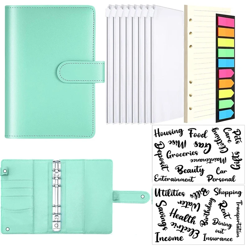 A6 PU Notebook Binder Budget Planning Notepad 6-Ring Binder Cover, Loose-Leaf Paper and Neon Page Maker Saving
A6 PU Notebook Binder Budget Planning Notepad 6-Ring Binder Cover, Loose-Leaf Paper and Neon Page Maker Saving