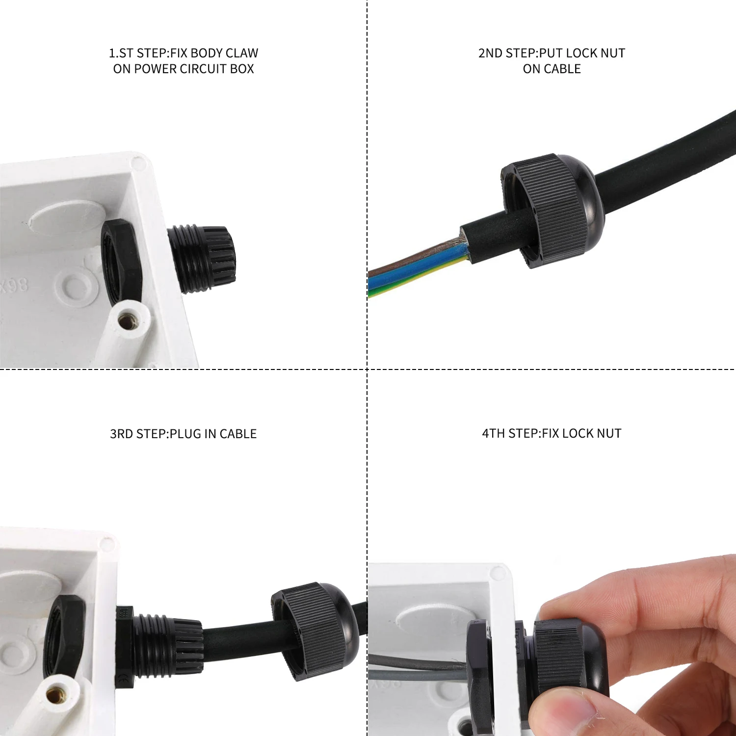 10 Pieces Nylon Cable Gland Kit Waterproof Ip68 Cable Gland Joints Adjustable Locknut Pg7 Pg9 Pg11 Pg13.5 Pg16
10 Pieces Nylon Cable Gland Kit Waterproof Ip68 Cable Gland Joints Adjustable Locknut Pg7 Pg9 Pg11 Pg13.5 Pg16