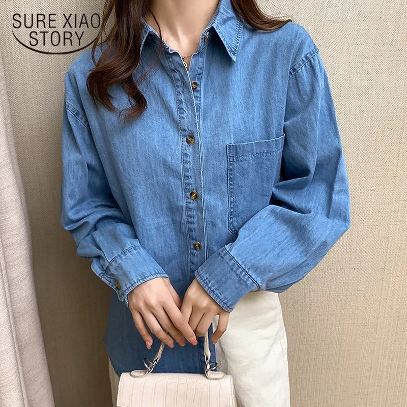 Cotton Jeans Women Blouse 2021 New Fashion Long Sleeve Cardigan Shirts Women Vintage Denim Women Tops Casual Loose Blusas 11969
Cotton Jeans Women Blouse 2021 New Fashion Long Sleeve Cardigan Shirts Women Vintage Denim Women Tops Casual Loose Blusas 11969