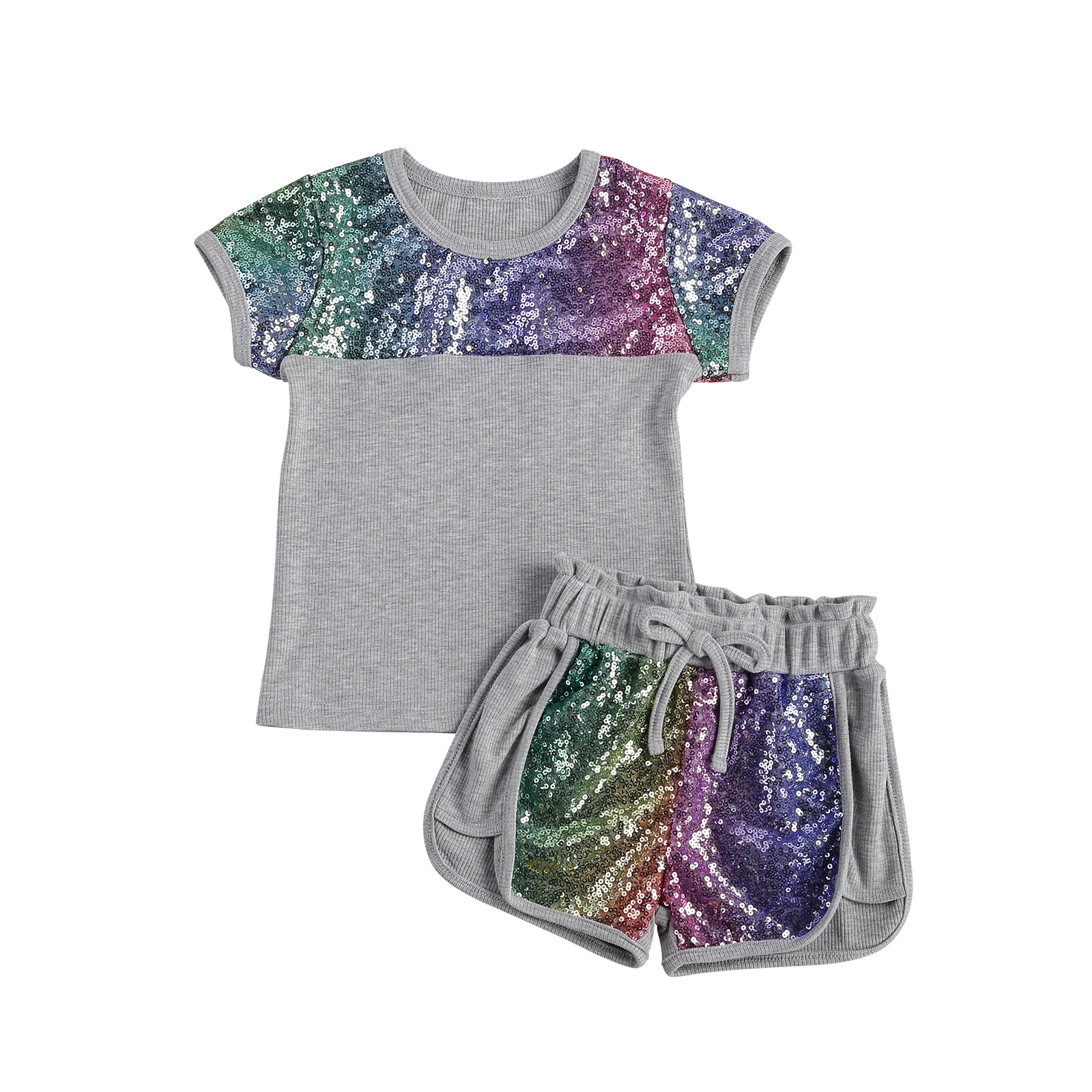 3-7Years Summer Kids Baby Girls Sequin Set Short Sleeve Top Elastic Sequin Shorts Casual Set Clothes
3-7Years Summer Kids Baby Girls Sequin Set Short Sleeve Top Elastic Sequin Shorts Casual Set Clothes
