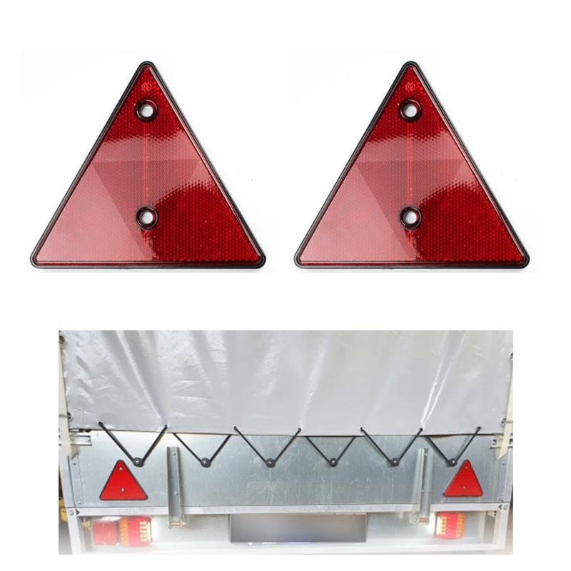 

Red Trailer Triangle Reflector Reflective Triangles for Gate Posts Rear Warning Reflectors Suitable for Truck Tractor