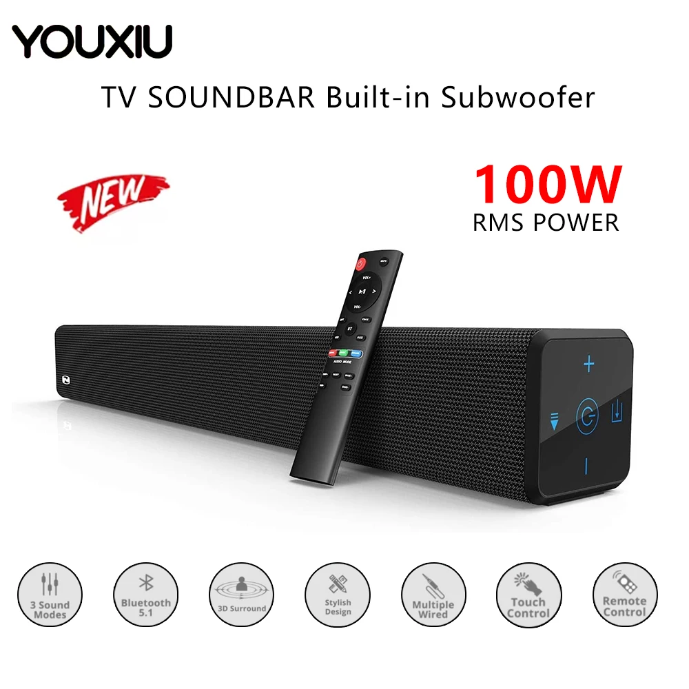 YOUXIU 100 Вт ТВ звуковые бары 2 0 канальный домашний кинотеатр звуковая система