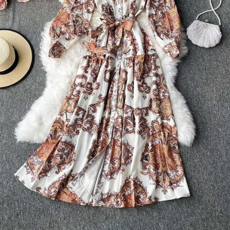 Elegant Dress Temperament National Style Retro Printing Turn-down Collar Dresses For Women Hit Color Plus Size Shirt Vestidos
Elegant Dress Temperament National Style Retro Printing Turn-down Collar Dresses For Women Hit Color Plus Size Shirt Vestidos
