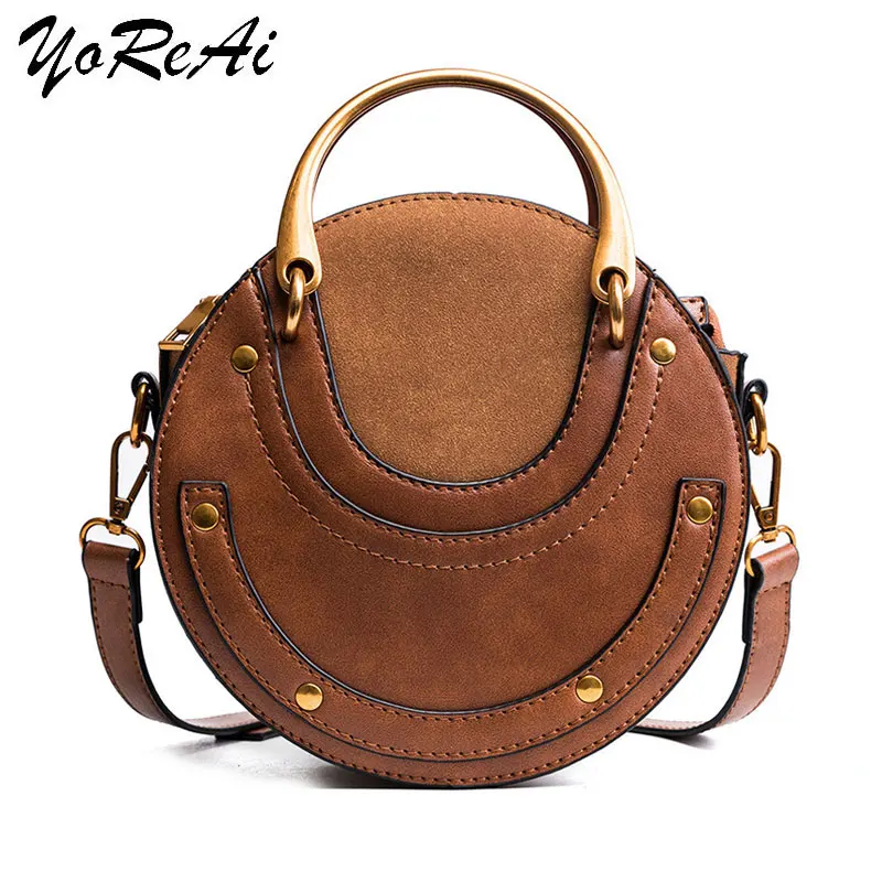 YoReAi Brand Women Totes Bag Fashion Circular Leather Retro Metal Ring Handbag For Girl Small Round Lady Shoulder Messenger Bags
YoReAi Brand Women Totes Bag Fashion Circular Leather Retro Metal Ring Handbag For Girl Small Round Lady Shoulder Messenger Bags