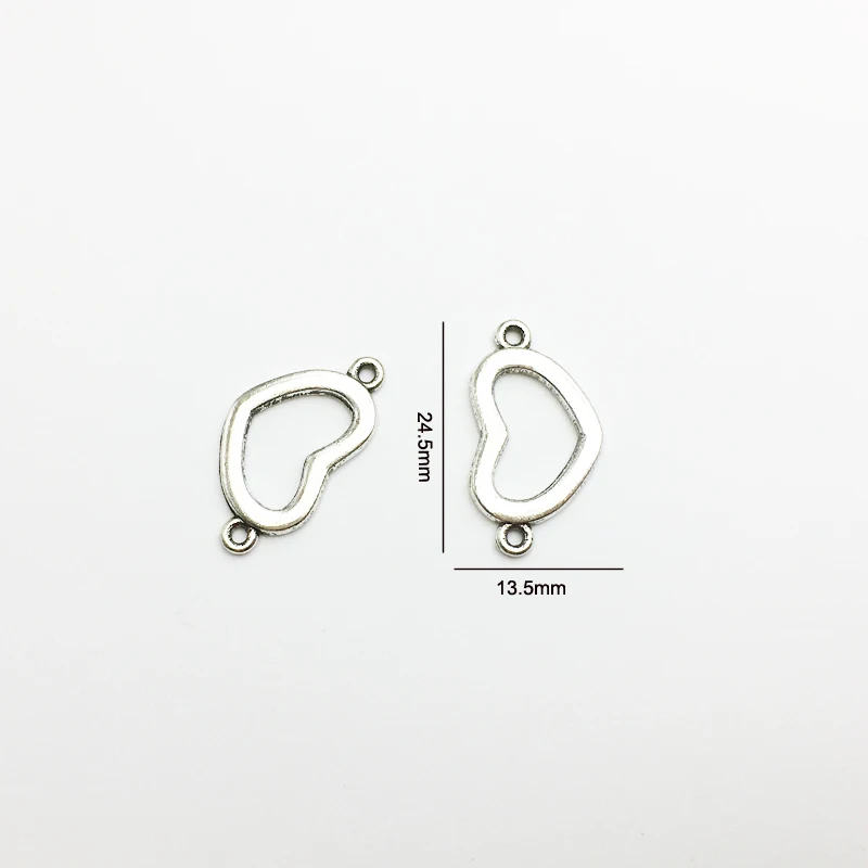 30pcs/lot Retro Silver Plated Charms Diy Metal Heart Shape Connectors Charm for Necklace&bracelets Jewelry Making 13.5*24.5mm
30pcs/lot Retro Silver Plated Charms Diy Metal Heart Shape Connectors Charm for Necklace&bracelets Jewelry Making 13.5*24.5mm