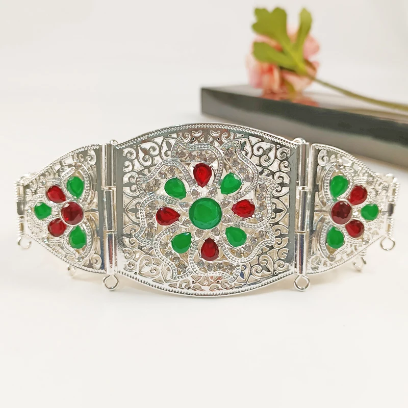New Moroccan Women's Robe Belt Gold Red Green Stone National Wedding Dress Robe Metal Waist Chain Arab Bride Belt Jewelry
New Moroccan Women's Robe Belt Gold Red Green Stone National Wedding Dress Robe Metal Waist Chain Arab Bride Belt Jewelry