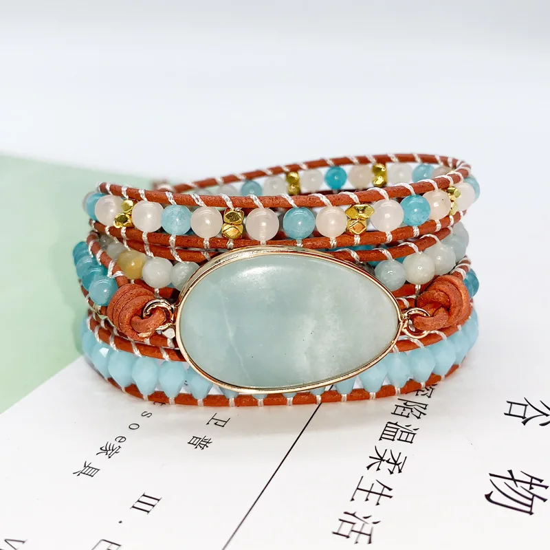 Premium New Wrap Bracelet Natural Stones Cozy Vegan Cord Weaving Statement Bracelet Jewellery Gifts Retro Natural Stone Bracelet
Premium New Wrap Bracelet Natural Stones Cozy Vegan Cord Weaving Statement Bracelet Jewellery Gifts Retro Natural Stone Bracelet