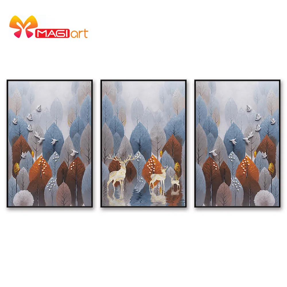 Cross stitch kits Embroidery needlework sets 11CT water soluble canvas patterns 14CT Abstract style Forest deers-NCMA095
Cross stitch kits Embroidery needlework sets 11CT water soluble canvas patterns 14CT Abstract style Forest deers-NCMA095