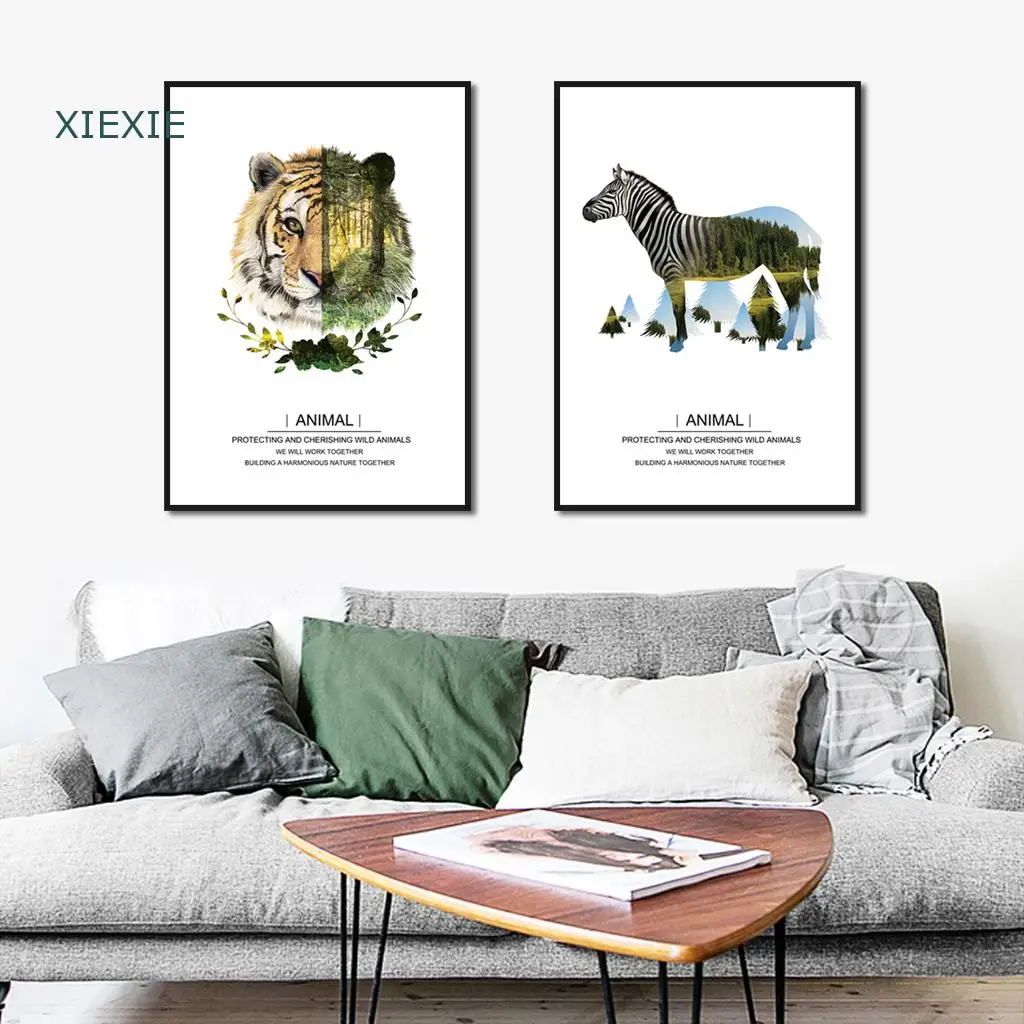 Animals Posters Tiger Zebra Silhouette Decorative Painting Forest Natural Scenery White Background Unframed Canvas Painting
Animals Posters Tiger Zebra Silhouette Decorative Painting Forest Natural Scenery White Background Unframed Canvas Painting