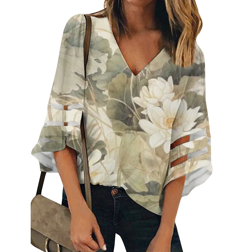 Fashion Blouses Print For Women Summer Ladies' Tops Lace Half Sleeve Chiffon Chinese-style Lotus Restoring Ancient Ways Блузки
Fashion Blouses Print For Women Summer Ladies' Tops Lace Half Sleeve Chiffon Chinese-style Lotus Restoring Ancient Ways Блузки
