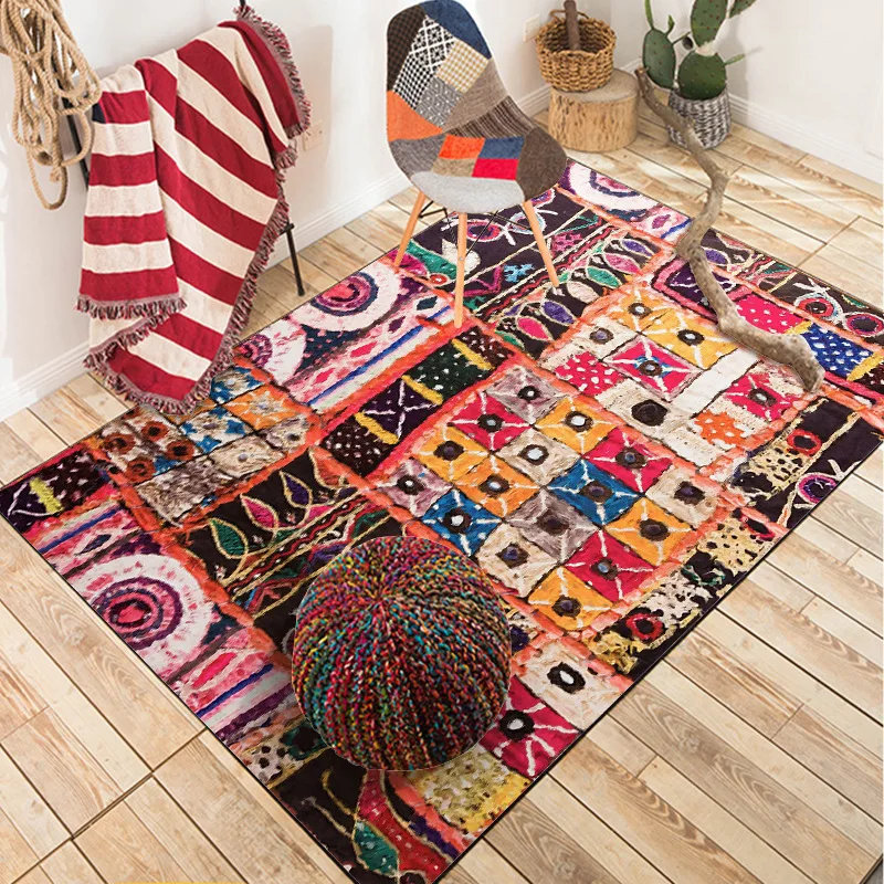 Retro Bohemian national style multicolor mosaic bedroom door living room short crystal velvet floor mat customization
Retro Bohemian national style multicolor mosaic bedroom door living room short crystal velvet floor mat customization