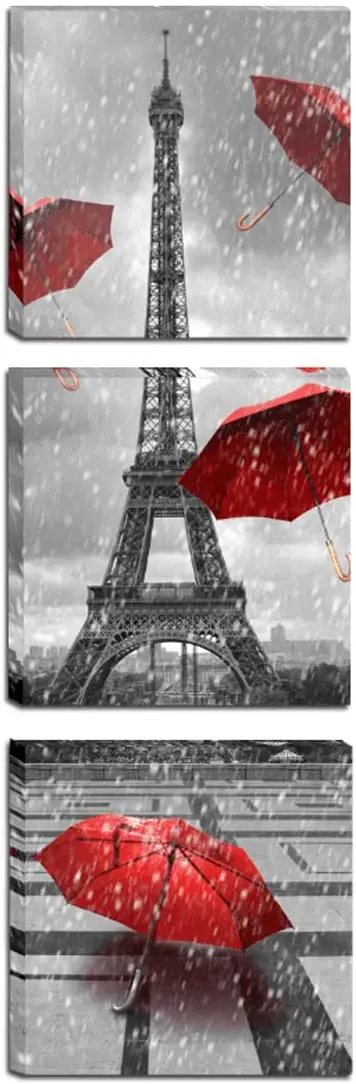 Red Poster Of Eiffel Tower In Paris On Rainy Days, 3pcs Oil Painting Can Decorate The Walls Of The Room
Red Poster Of Eiffel Tower In Paris On Rainy Days, 3pcs Oil Painting Can Decorate The Walls Of The Room