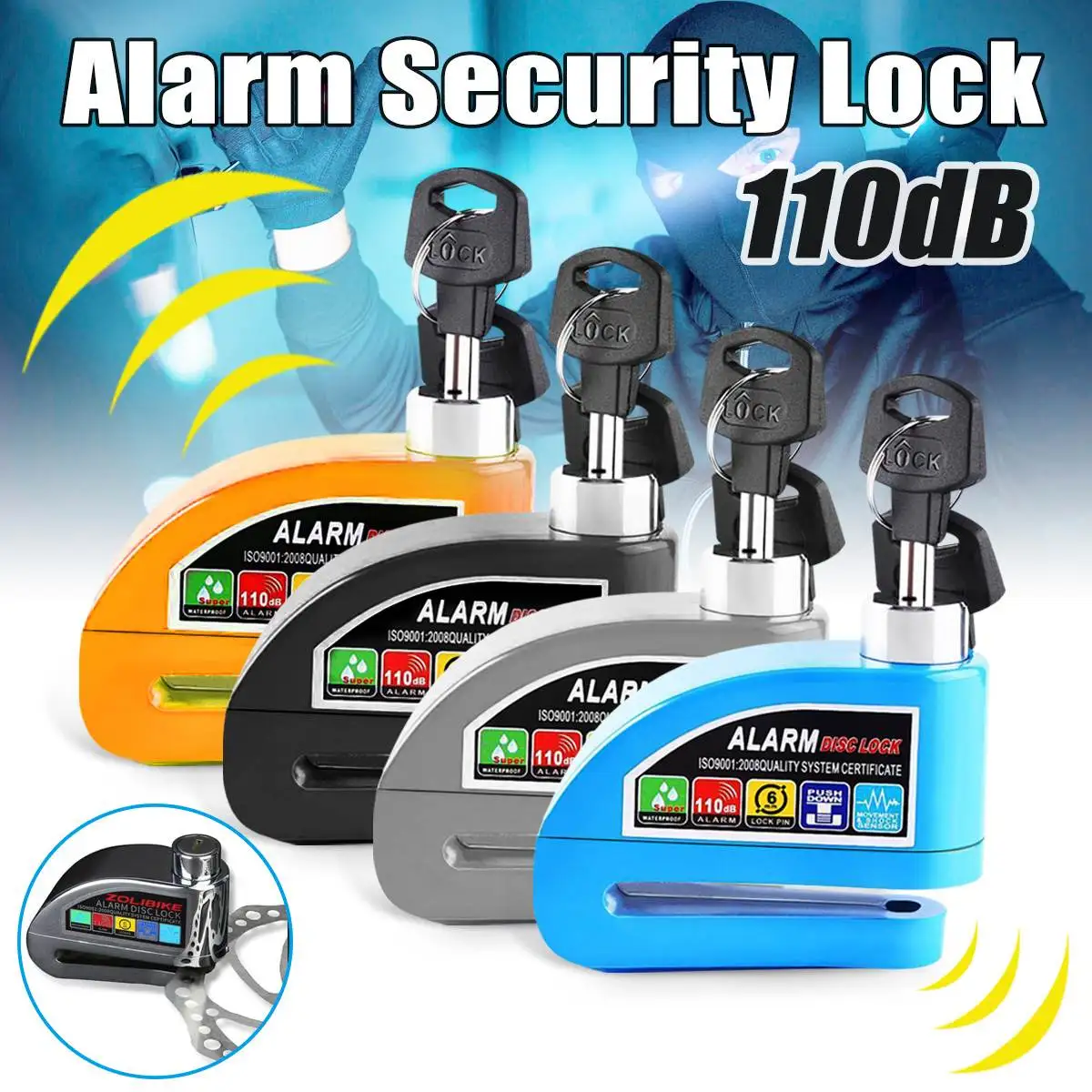 Motorcycle Alarm Lock Bike Lock Security Anti-theft Lock Moto Disc Brake Lock with Key Universal for Motorcycle Scooter Bicycle
Motorcycle Alarm Lock Bike Lock Security Anti-theft Lock Moto Disc Brake Lock with Key Universal for Motorcycle Scooter Bicycle