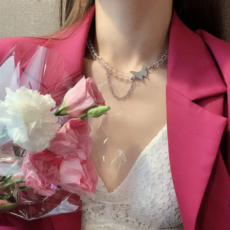 Simple Transparent Round Bead Butterfly Necklace for Women
Simple Transparent Round Bead Butterfly Necklace for Women