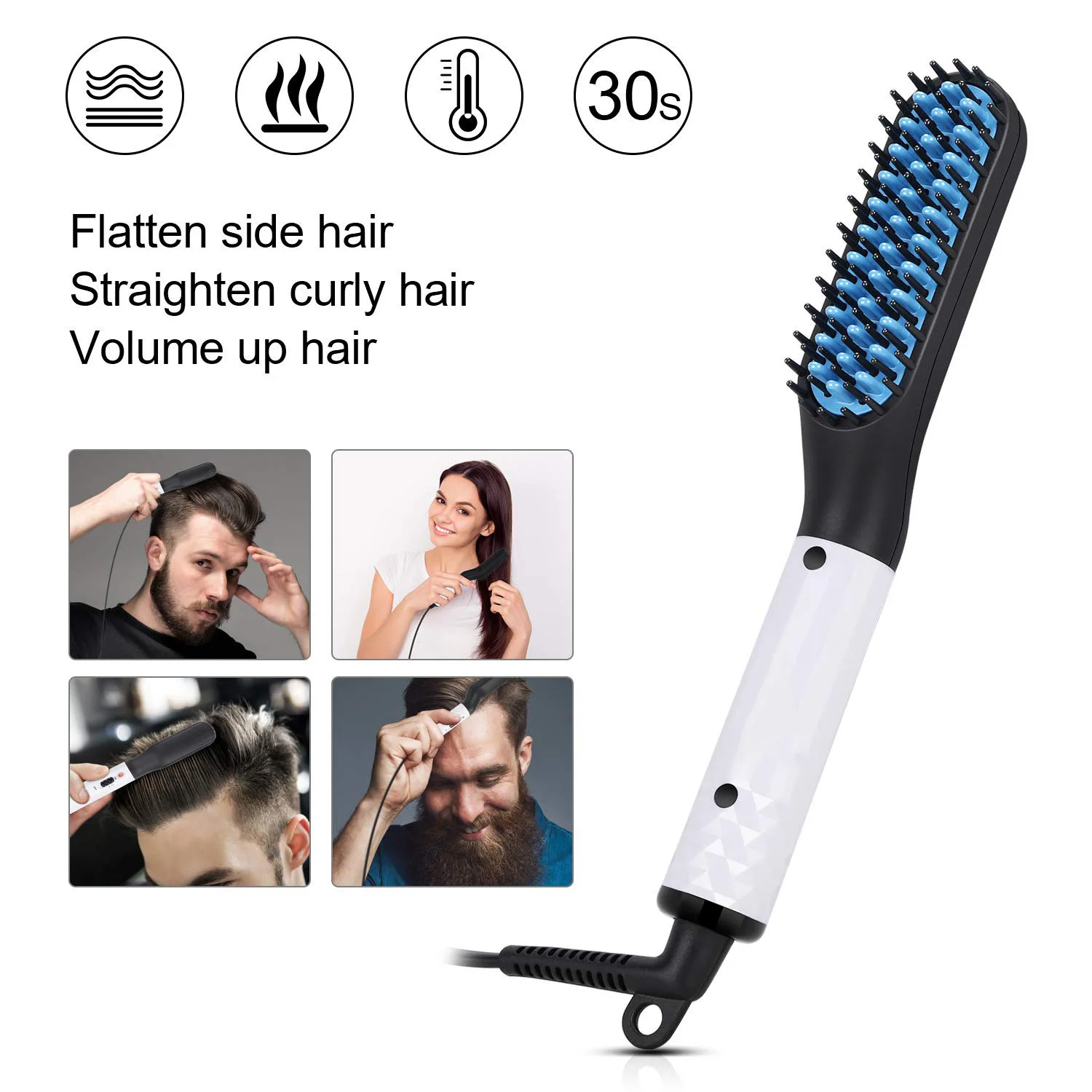 Beard Straightener Multifunctional Hair Comb Brush Electric Quick Heating Hair Straightening Iron Hair Styling Comb For Men
Beard Straightener Multifunctional Hair Comb Brush Electric Quick Heating Hair Straightening Iron Hair Styling Comb For Men