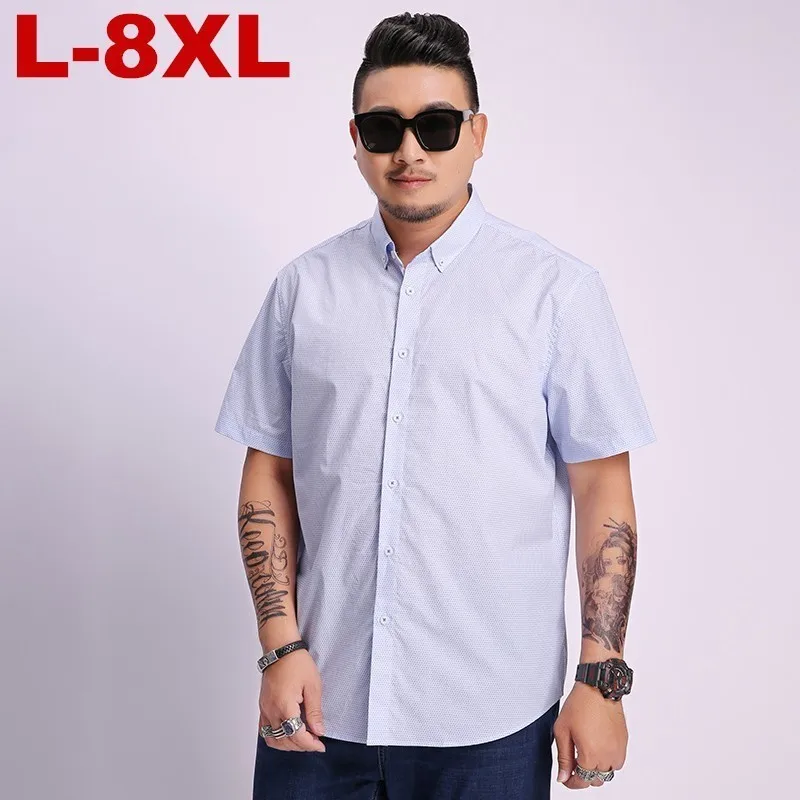 8xl 7XL 6XL 5XL большой Размеры Мужская модная рубашка с короткими рукавами рубашки для
