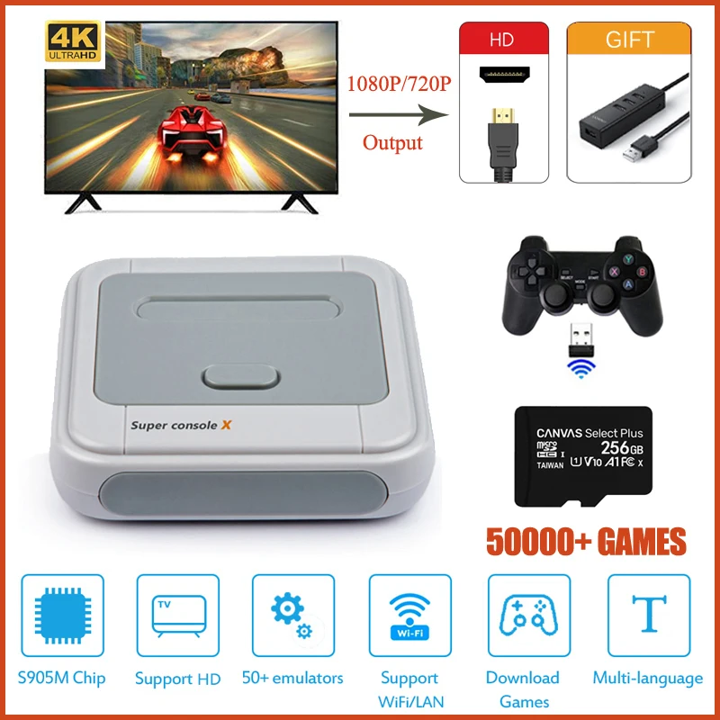 

Супер консоль X HD видео игровая консоль для PSP/PS1/N64/DC встроенные 50000 + игр Ретро ТВ игровая консоль с открытым исходным кодом Linux