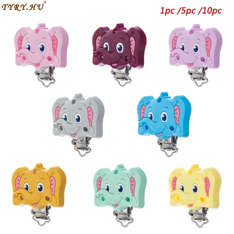 TYRY.HU 1/5/10pcs Elephant Silicone Pacifier Clips Holder Silicone Dummy DIY Pacifier Chain Accessories
TYRY.HU 1/5/10pcs Elephant Silicone Pacifier Clips Holder Silicone Dummy DIY Pacifier Chain Accessories