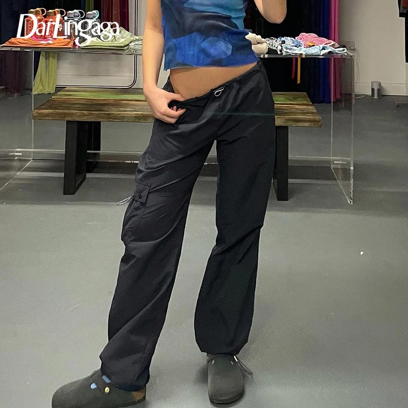 Darlingaga Streetwear Y2K Drawstring Low Waist Trousers Solid Pockets Harajuku Casual Cargo Pants Women Hip Hop Baggy Capris New
Darlingaga Streetwear Y2K Drawstring Low Waist Trousers Solid Pockets Harajuku Casual Cargo Pants Women Hip Hop Baggy Capris New