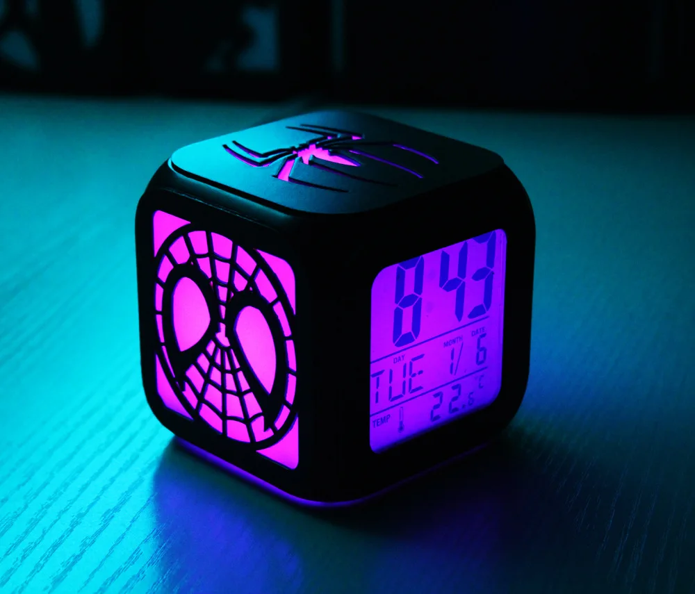 Superhero Spider-Man Creative 3D Three-dimensional Alarm Clock Marvel LED Night Light Electronic Clock Bedside Clock Bedroom
Superhero Spider-Man Creative 3D Three-dimensional Alarm Clock Marvel LED Night Light Electronic Clock Bedside Clock Bedroom