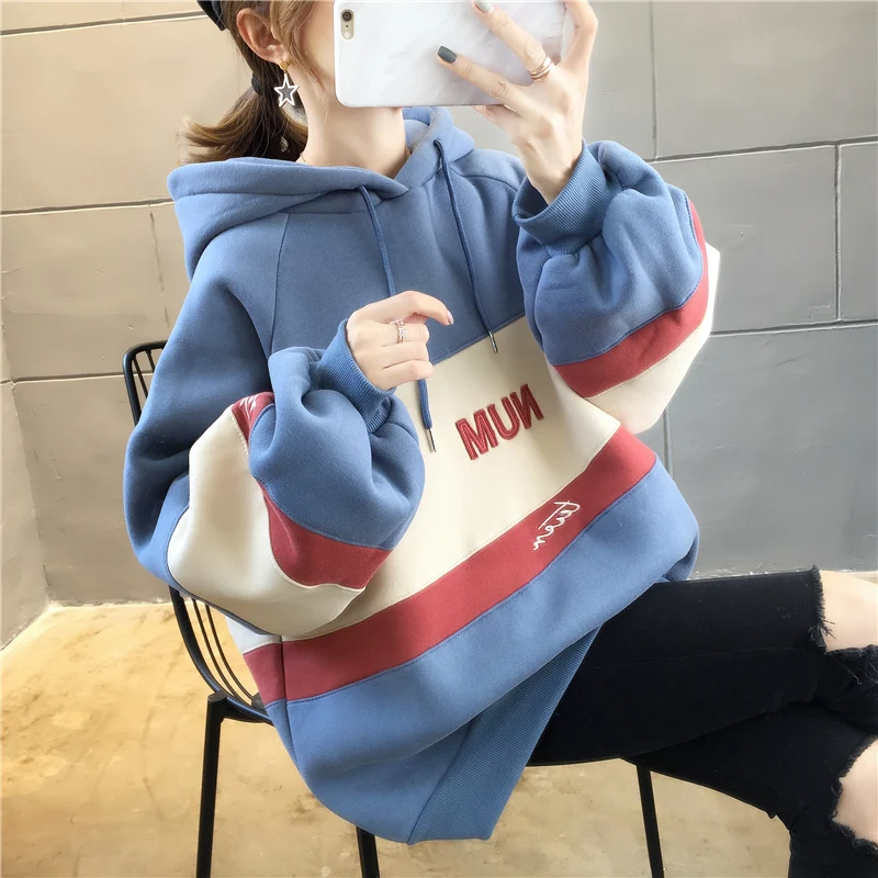 Color Block Drawstring Hoodie for Lady Contrast Patchwork Sweatshirt Women Pullover Vintage Embroidery Loose Korean Streetwear
Color Block Drawstring Hoodie for Lady Contrast Patchwork Sweatshirt Women Pullover Vintage Embroidery Loose Korean Streetwear