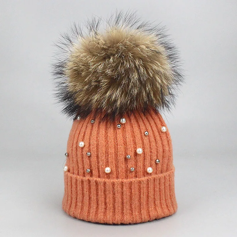 New Wool Beanies Women Real Natural Fur Pom Poms Fashion Pearl Knitted Hat Girls Female Beanie Cap Pompom Winter Hats for Women 
New Wool Beanies Women Real Natural Fur Pom Poms Fashion Pearl Knitted Hat Girls Female Beanie Cap Pompom Winter Hats for Women