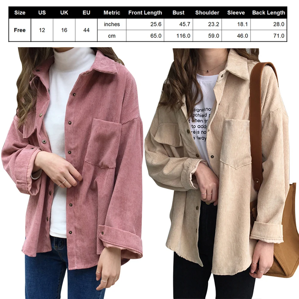 Shirt Autumn Retro Long Sleeve Coat Spring Outwear Loose Corduroy Beige Cotton Soft Touching Lightweight Breathable For Women
Shirt Autumn Retro Long Sleeve Coat Spring Outwear Loose Corduroy Beige Cotton Soft Touching Lightweight Breathable For Women