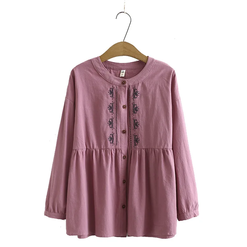 Plus Size Vintage Embroidery Tops Women's Long Sleeved Cotton&Linen Elegant Blouse Large Size Button Up Elegant Blusas
Plus Size Vintage Embroidery Tops Women's Long Sleeved Cotton&Linen Elegant Blouse Large Size Button Up Elegant Blusas