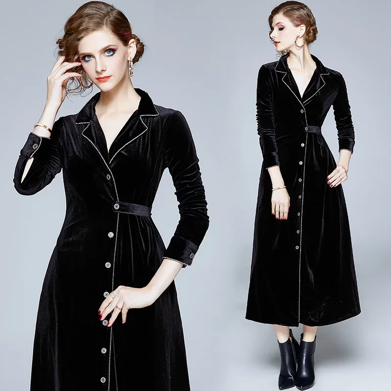 Women Autumn Winter Elegant Velvet Blazer Dress Festa Female Office Cocktail Party Robe High Quality Designer Vestidos
Women Autumn Winter Elegant Velvet Blazer Dress Festa Female Office Cocktail Party Robe High Quality Designer Vestidos