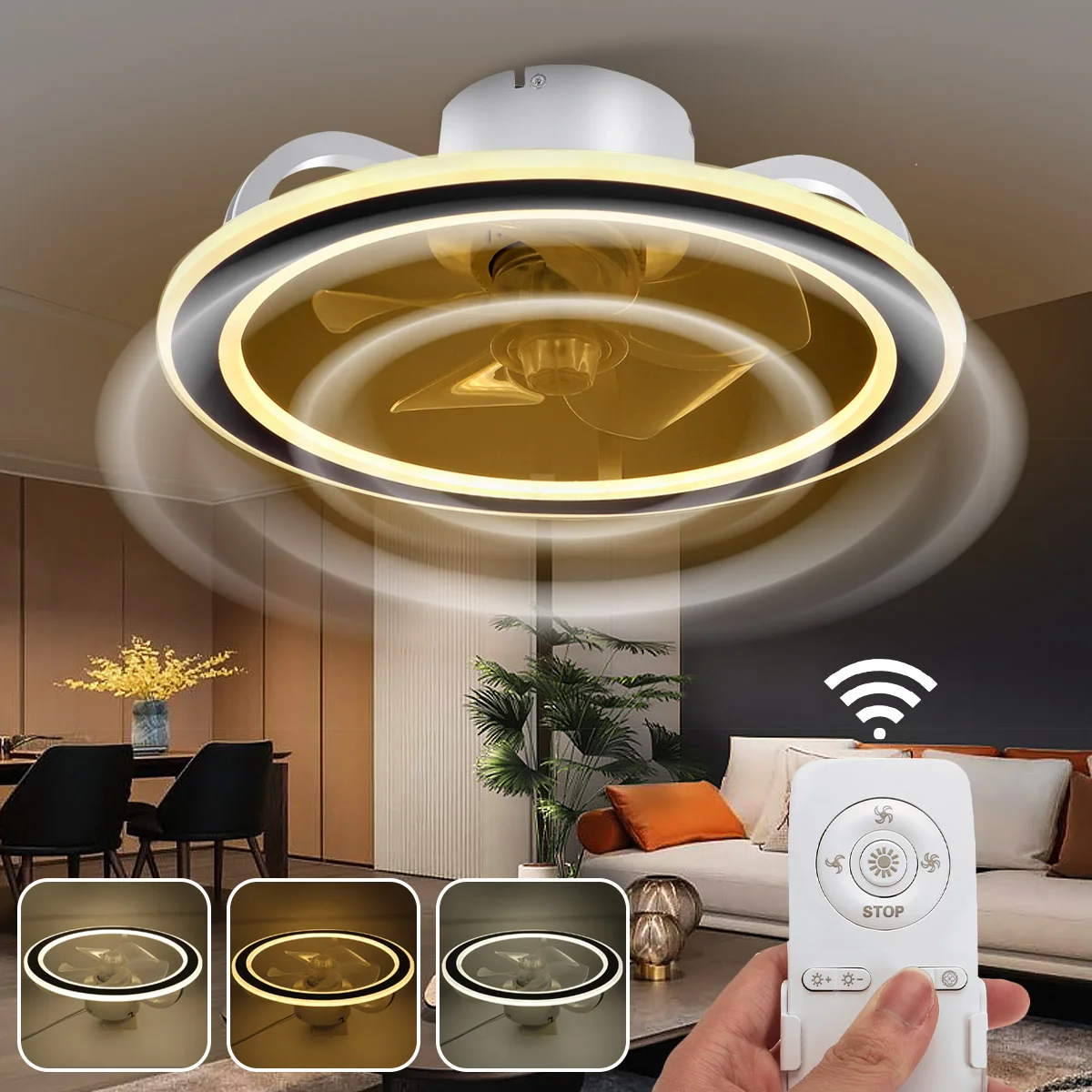 80W 48CM Dimmable LED Ceiling Fan Light Remote Control Fan With Lighting Adjustable Wind Speed LED Air Cooler Lamp
80W 48CM Dimmable LED Ceiling Fan Light Remote Control Fan With Lighting Adjustable Wind Speed LED Air Cooler Lamp