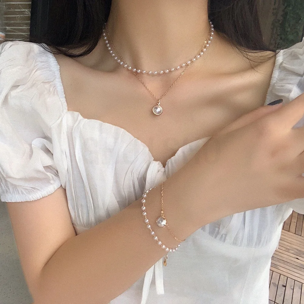 Boho Pearl Necklace For Women Jewelry On The Neck Double bead Chain Necklaces Women's Bracelet Pendant Wholesale accessories
Boho Pearl Necklace For Women Jewelry On The Neck Double bead Chain Necklaces Women's Bracelet Pendant Wholesale accessories