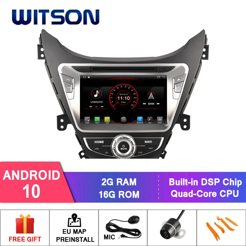 Автомобильный DVD-плеер WITSON четырехъядерный ANDROID 10 для HYUNDAI ELANTRA 2010-2013 встроенный