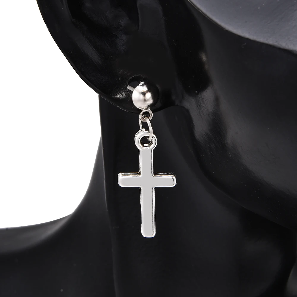 Женские серьги подвески в виде креста модные висячие стиле панк украшения для
