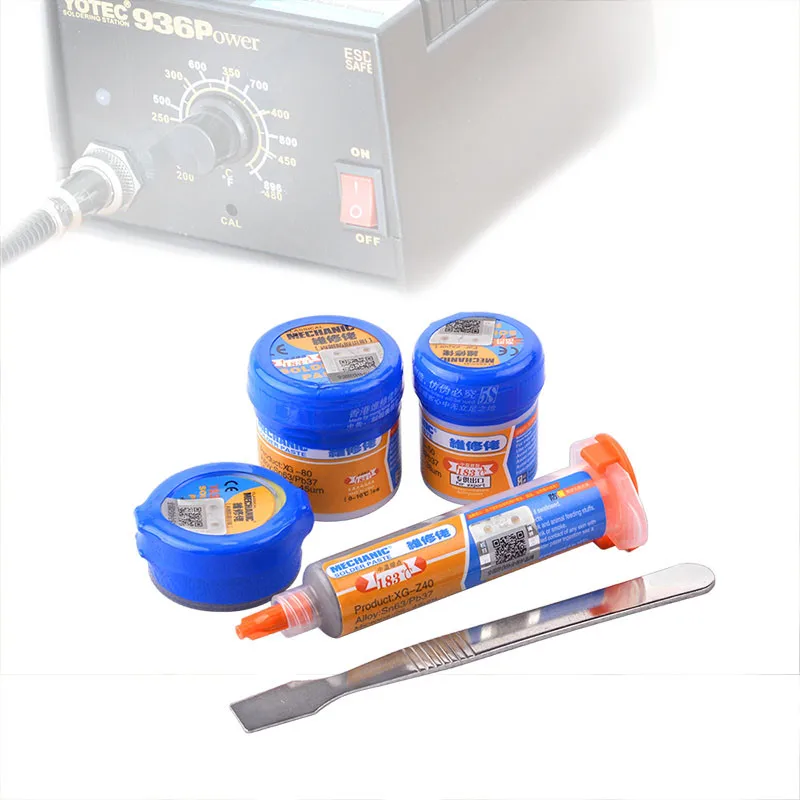 Soldering Paste Flux XG-80 XG-50 XG-30 XG-Z40 Solder Tin Sn63/Pb67 For Hakko 936 TS100 Soldering Iron Circuit Board Repair Tool
Soldering Paste Flux XG-80 XG-50 XG-30 XG-Z40 Solder Tin Sn63/Pb67 For Hakko 936 TS100 Soldering Iron Circuit Board Repair Tool