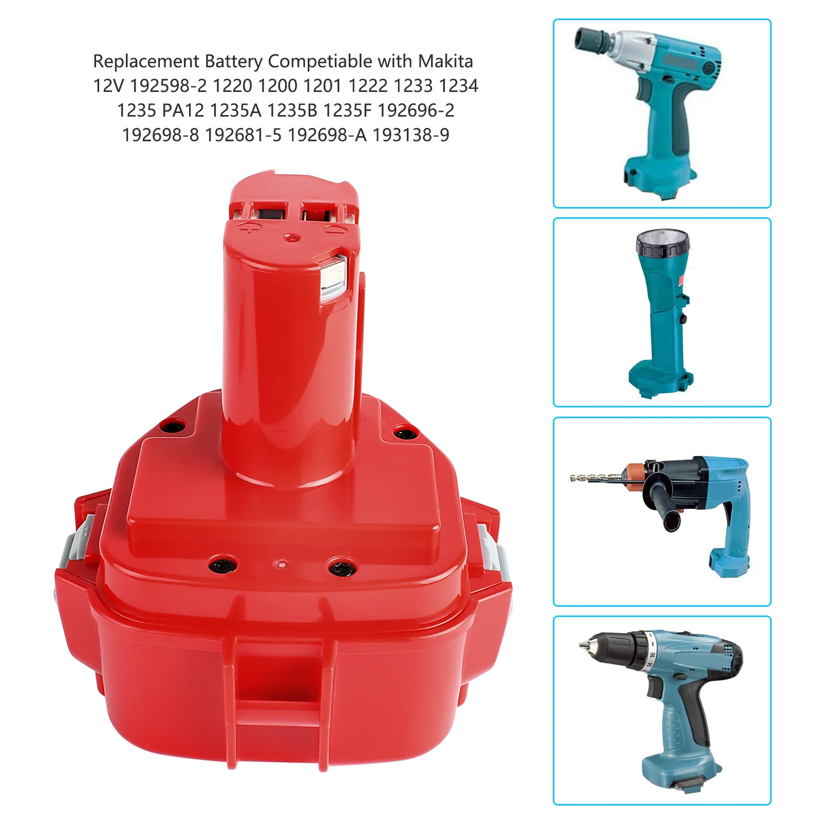 Powtree для Makita PA12 сменный никель-металлогидридный аккумулятор 12V 3000mAh Power Tools Bateria 1220