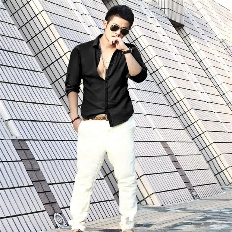 Popular Korean Fashion Thin Wash Linen Men's Long Sleeve Shirt Solid Color Leisure Vacation White Button Shirt Men's Spring 2021
Popular Korean Fashion Thin Wash Linen Men's Long Sleeve Shirt Solid Color Leisure Vacation White Button Shirt Men's Spring 2021
