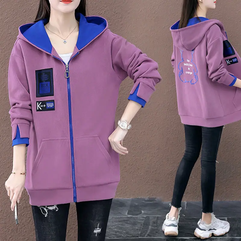 Fashion Ladies Hoodie Sweatshirt Casual Hooded Cardigan Jacket Mid-Length Spring Autumn Coat Women's Outerwear Tops Streetwear
Fashion Ladies Hoodie Sweatshirt Casual Hooded Cardigan Jacket Mid-Length Spring Autumn Coat Women's Outerwear Tops Streetwear