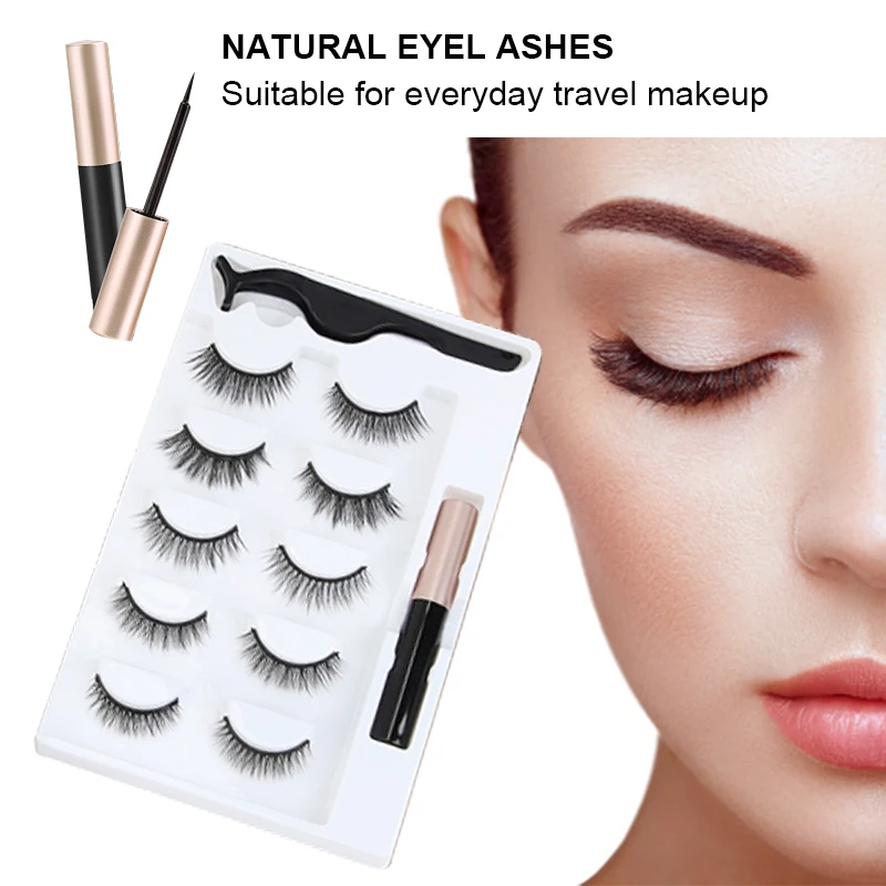 5 Pairs 3D Magnetic Eyeliner Liquid False Eyelashes Smooth Natural Waterproof Sweatproof Long-lasting Fake Eyelashes Makeup
5 Pairs 3D Magnetic Eyeliner Liquid False Eyelashes Smooth Natural Waterproof Sweatproof Long-lasting Fake Eyelashes Makeup