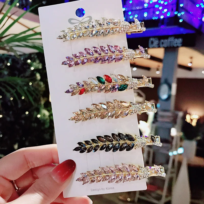 Rhinesto Leaf Barrettes Hairpins Hair clips Geometric Fashion Korean Lady Girl Head wear Accessories Wholesale Gifts Party
Rhinesto Leaf Barrettes Hairpins Hair clips Geometric Fashion Korean Lady Girl Head wear Accessories Wholesale Gifts Party