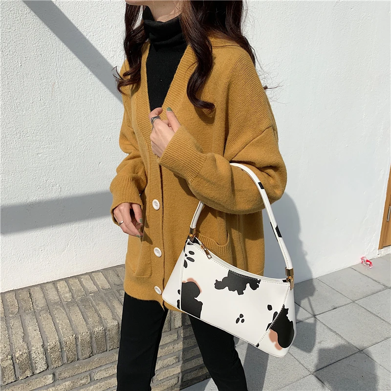 Luxury Design Women's Armpit Shoulder Bags Vintage Cow Pattern PU Leather Ladies Handbags Female Retro Baguette Bag Clutch Purse
Luxury Design Women's Armpit Shoulder Bags Vintage Cow Pattern PU Leather Ladies Handbags Female Retro Baguette Bag Clutch Purse