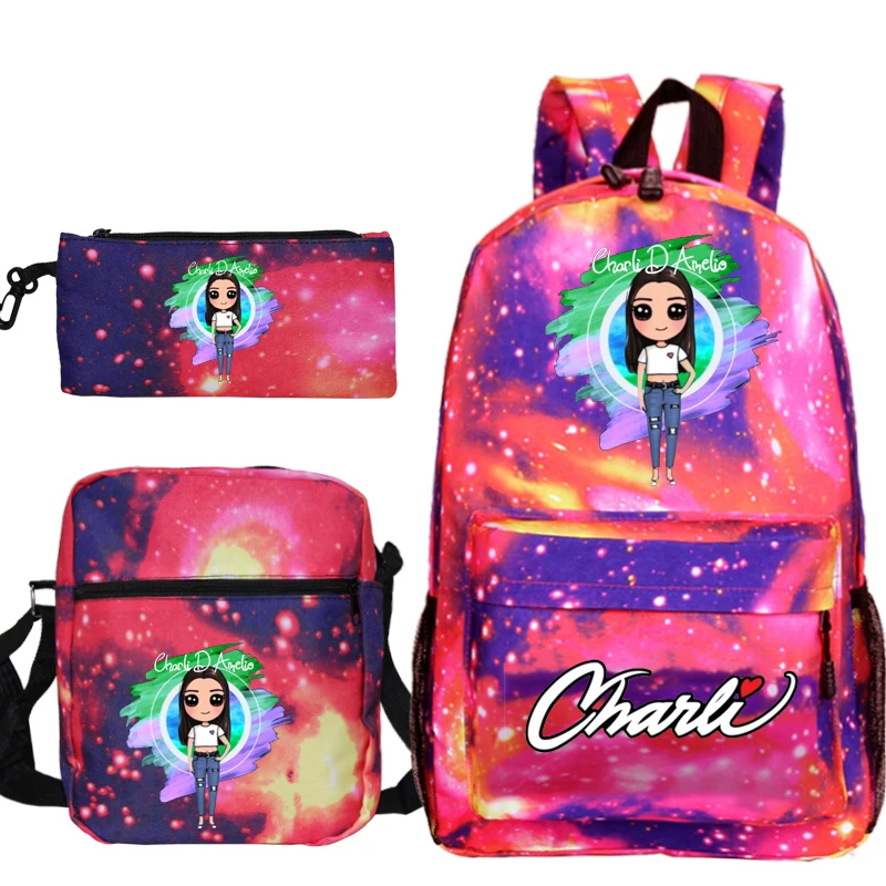 Charli D'amelio 3pcs/Set Laptop School Backpacks for Girls Teenagers Female Bagpack Sac A Dos Femme with Shoulder Bag Pen Bags
Charli D'amelio 3pcs/Set Laptop School Backpacks for Girls Teenagers Female Bagpack Sac A Dos Femme with Shoulder Bag Pen Bags