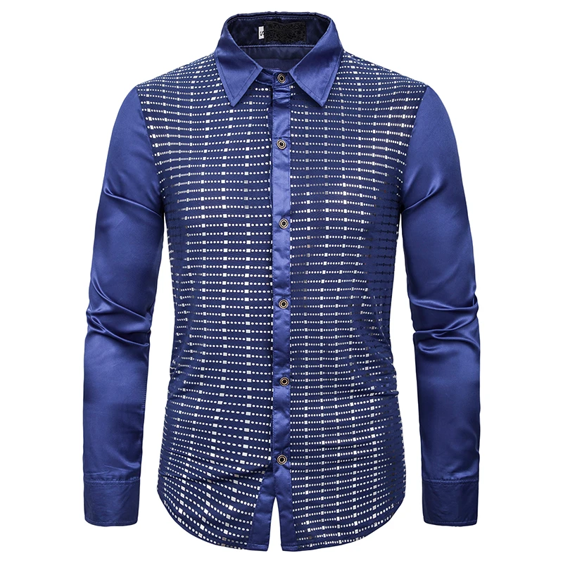 Men New blue red black Shiny Long sleeve Dress Shirt Man Hipster Night Club Stage Party wedding casual shirt Camisas Masculina
Men New blue red black Shiny Long sleeve Dress Shirt Man Hipster Night Club Stage Party wedding casual shirt Camisas Masculina