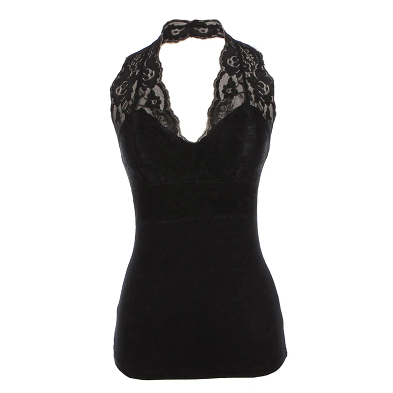 2021 Lace Halter slim Tank Tops for Women Bodycon Backless Black Tee Shirts Female Y2K Clothes Plus Size Tshirts Office Lady
2021 Lace Halter slim Tank Tops for Women Bodycon Backless Black Tee Shirts Female Y2K Clothes Plus Size Tshirts Office Lady